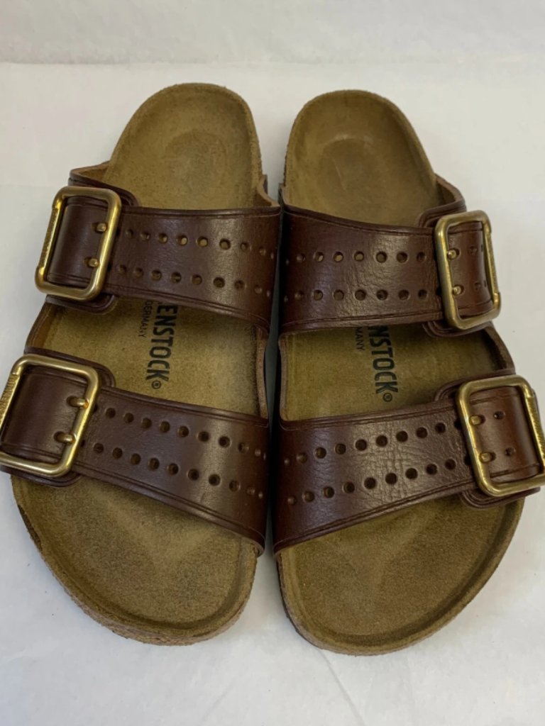 Birkenstock Arizona Bold Gap Roast Natural Leather Regular Width Sandals